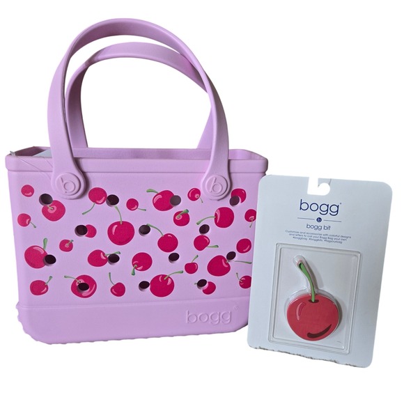 BOGG BAG Handbags - Bogg‎ Bag Bitty Tote Pink Cherry Tote includes Cherry Bogg Bit 11"x8.5"x4.5